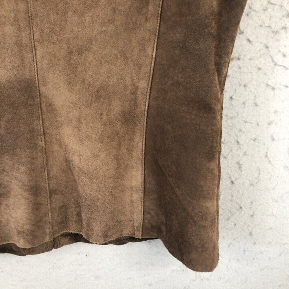 Vintage Orvis Leather Vest Womens Small Brown Suede Quilted Equestrian Retro - Picture 16 of 16